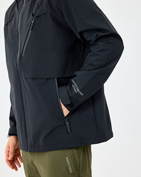 Skechers M Coated Jacket Erkek Siyah Mont S2520134-3817-4