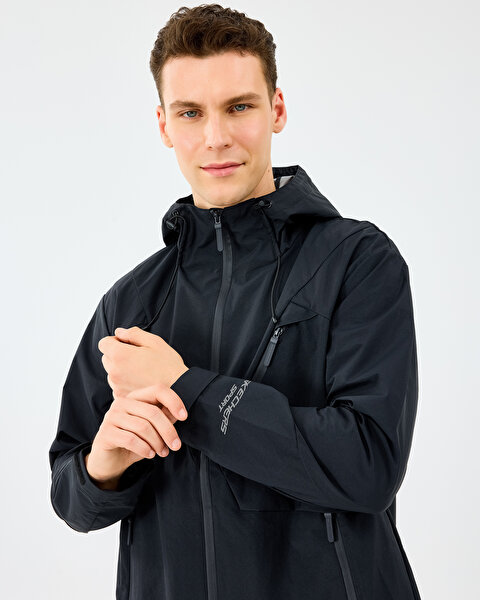 Skechers M Coated Jacket Erkek Siyah Mont S2520134-3817-5