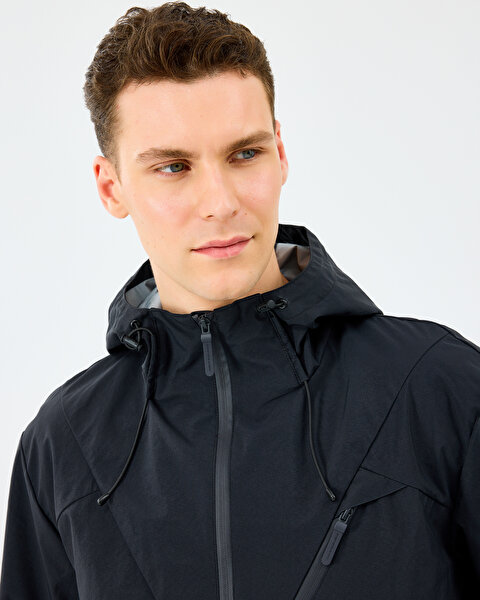 Skechers M Coated Jacket Erkek Siyah Mont S2520134-3817-6