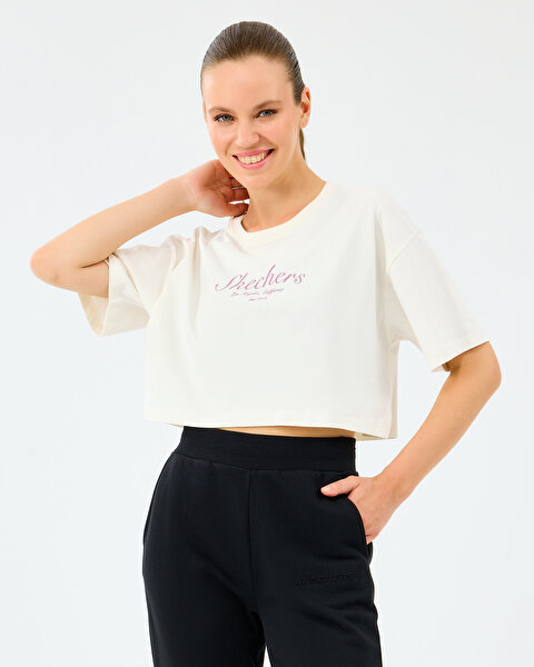 W Heavy Fabric T-shirt Kadın Beyaz Tshirt S2520183-3855