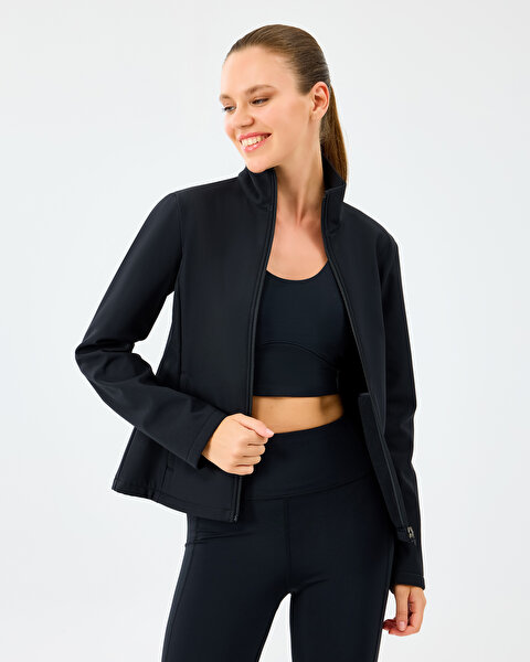 W Fitted Softshell Turtle Neck Jacket Kadın Siyah Mont S2520190-3817