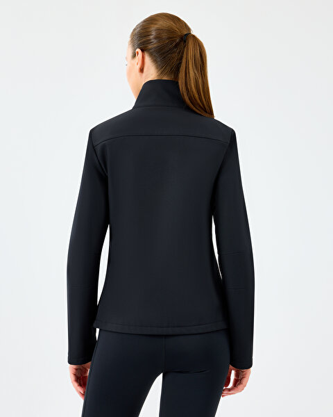 Skechers W Fitted Softshell Turtle Neck Jacket Kadın Siyah Mont S2520190-3817-5