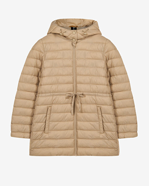 W Padded Long Light Jacket Kadın Bej Mont S2520206-1345