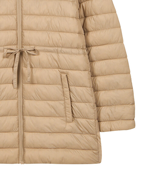 Skechers W Padded Long Light Jacket Kadın Bej Mont S2520206-1345-2