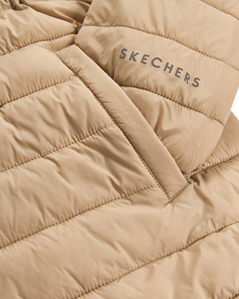 Skechers W Padded Long Light Jacket Kadın Bej Mont S2520206-1345-4