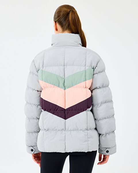 Skechers W Puffer Jacket Kadın Gri Mont S2520207-2568-3