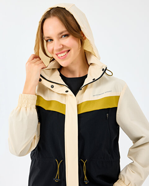 Skechers W Adjustable Waisted Full Zip Micro Jacket Kadın Beyaz Mont S2520208-1983-8