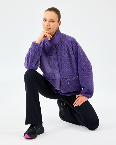 Skechers W Woven Detailed Pull Over Sherpa Kadın Mor Mont S2520218-0277-8