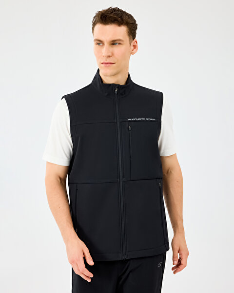 Skechers M Fitted Turtle Neck Softshell Vest Erkek Siyah Yelek S2520220-3817-1