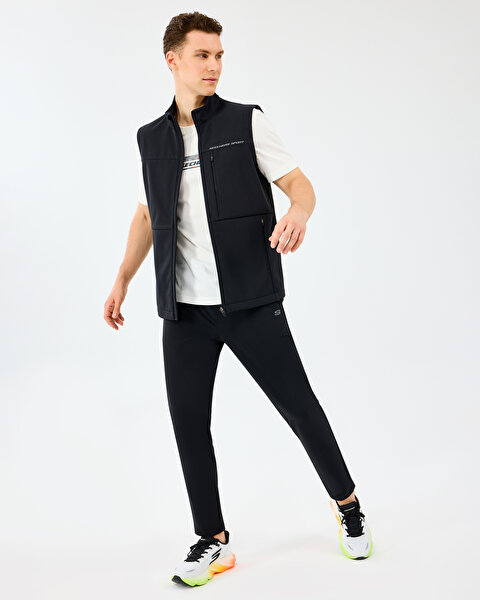 Skechers M Fitted Turtle Neck Softshell Vest Erkek Siyah Yelek S2520220-3817-4