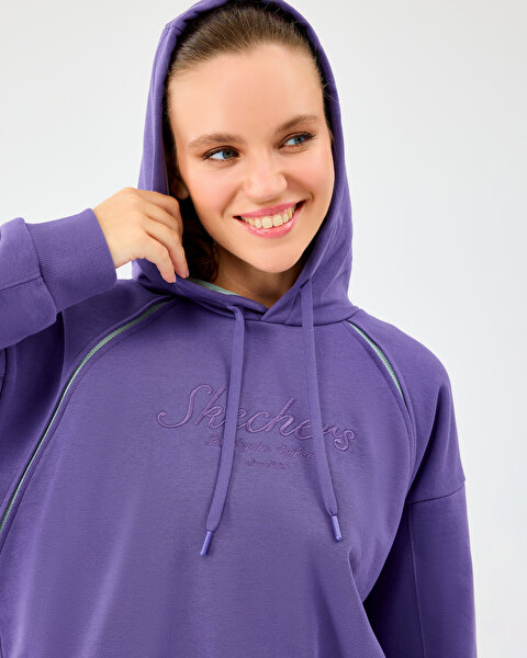Skechers W Hoodie Sweatshirt Kadın Mor Sweatshirt S2520228-0277-3