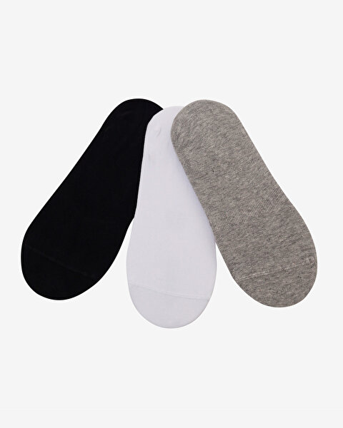 Skechers 3'Lü Paket Essential Görünmez Çorap Unisex Siyah-beyaz-gri Çorap S2520313-3474-1