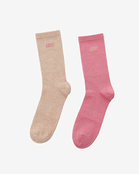 2'Li Paket Athleisure S Logo Uzun Çorap Unisex Pembe Çorap S2520318-3706