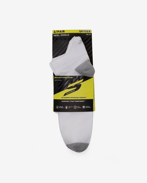 Skechers 2'Li Paket Performance Topuk Korumalı Çorap Unisex Beyaz  S2520325-2325-3