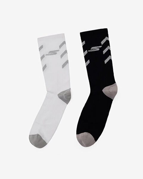 3'Lü Paket Performance Reflective Uzun Çorap Unisex Siyah-beyaz S2520326-3474