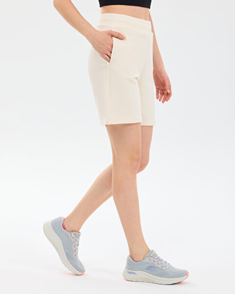 Skechers W Essential 5 Inch Sweat Short Sweat Short Kadın Beyaz Şort S2610001-3855-1
