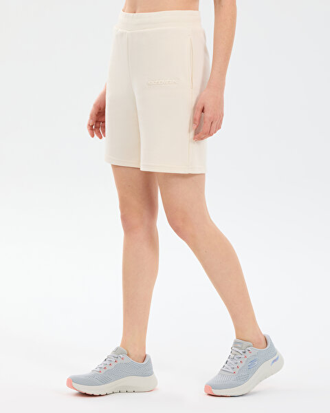 Skechers W Essential 5 Inch Sweat Short Sweat Short Kadın Beyaz Şort S2610001-3855-2
