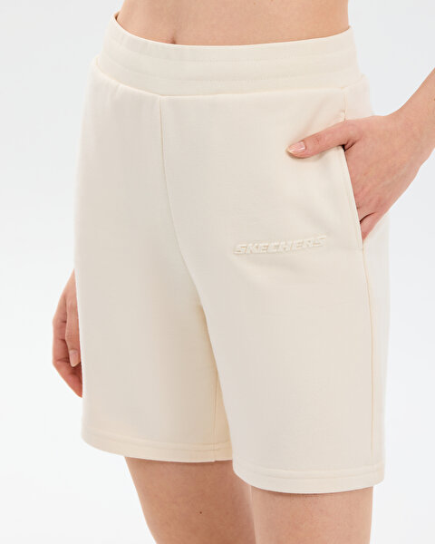 Skechers W Essential 5 Inch Sweat Short Sweat Short Kadın Beyaz Şort S2610001-3855-5