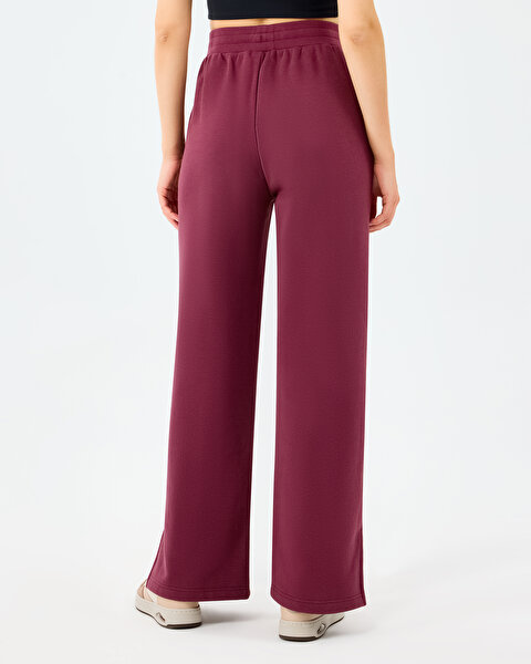 Skechers W Essential Wide Leg Regular Fit Sweatpant Kadın Bordo Eşofman Altı S2610010-3877-2