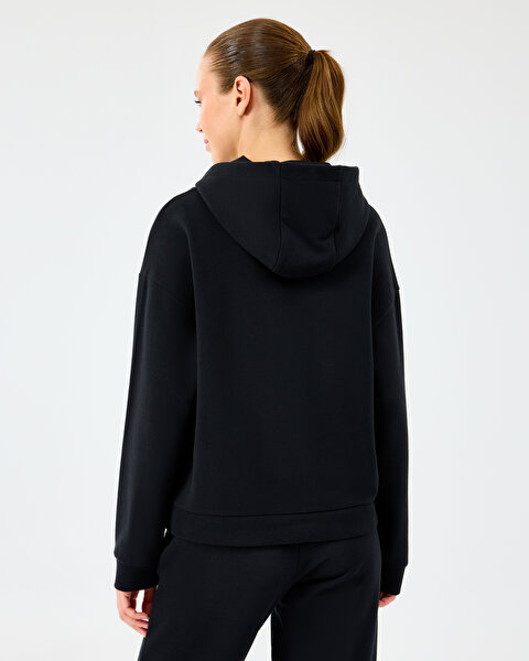 Skechers W Essential Hoodie Sweatshirt Kadın Siyah Sweatshirt S2610013-3817-3