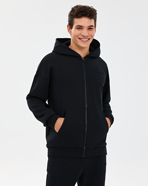 Skechers M Essential Full Zip Hoodie Sweatshirt Erkek Siyah Sweatshirt S2610014-3817-1