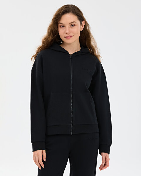 W Essential Full Zip Sweatshirt Kadın Siyah Sweatshirt S2610016-3817