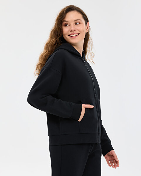 Skechers W Essential Full Zip Sweatshirt Kadın Siyah Sweatshirt S2610016-3817-1