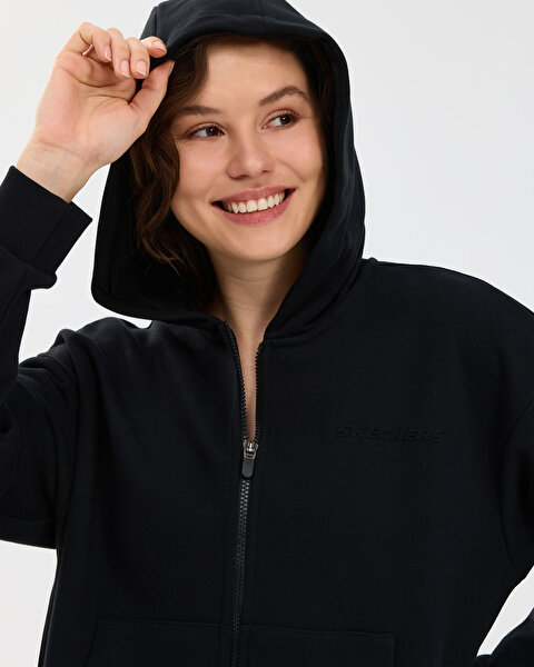 Skechers W Essential Full Zip Sweatshirt Kadın Siyah Sweatshirt S2610016-3817-4