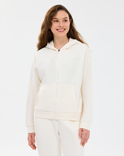 W Essential Full Zip Sweatshirt Kadın Beyaz Sweatshirt S2610016-3855