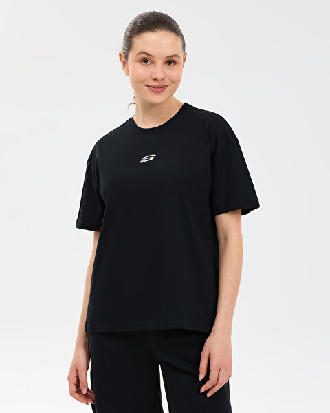 Skechers W Graphic T-shirt Short Sleeve T-shirt Kadın Siyah Tshirt S2610017-3817