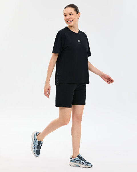 Skechers W Graphic T-shirt Short Sleeve T-shirt Kadın Siyah Tshirt S2610017-3817-3