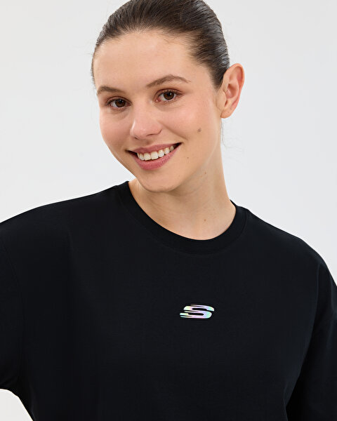 Skechers W Graphic T-shirt Short Sleeve T-shirt Kadın Siyah Tshirt S2610017-3817-4