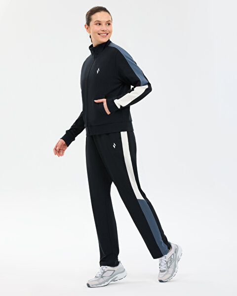W Colour Block Track Suit Kadın Siyah Eşofman Takımı S2610027-3817