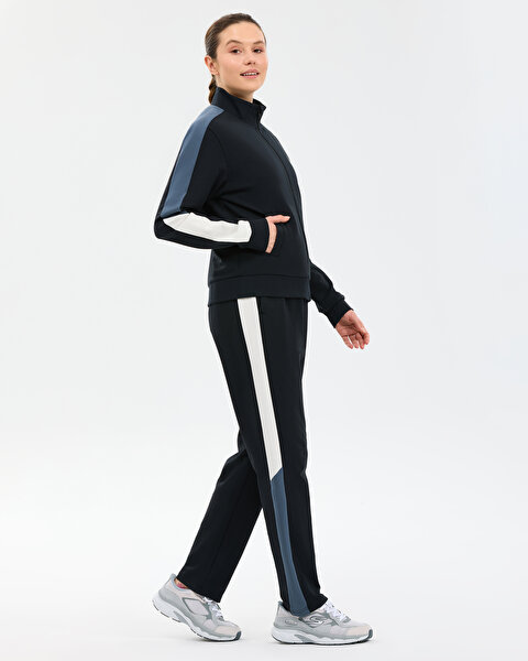 Skechers W Colour Block Track Suit Kadın Siyah Eşofman Takımı S2610027-3817-1