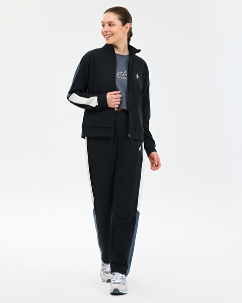 Skechers W Colour Block Track Suit Kadın Siyah Eşofman Takımı S2610027-3817-5