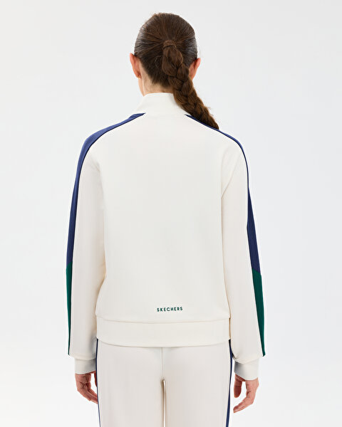 Skechers W Colour Block Track Suit Kadın Beyaz Eşofman Takımı S2610027-3855-2