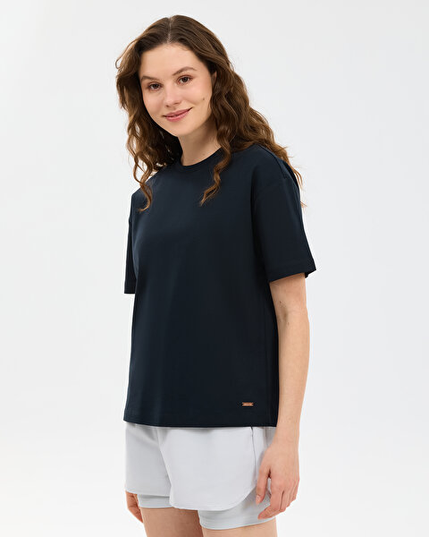 W Loose Fit T-shirt Kadın Siyah Tshirt S2610046-3817