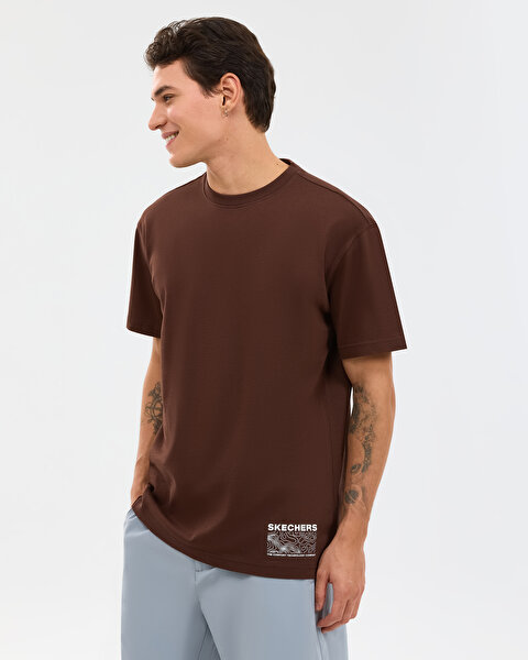 Skechers M Graphic Tee T-shirt Erkek Darkbrown Tshirt S2610059-2210-1