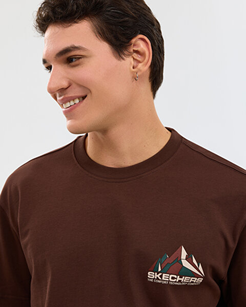 Skechers M Graphic Tee T-shirt Erkek Darkbrown Tshirt S2610059-2210-4