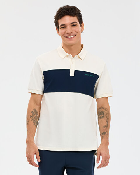 M Colourblock Polo Erkek Beyaz Polo Yaka Tshirt S2610081-3855