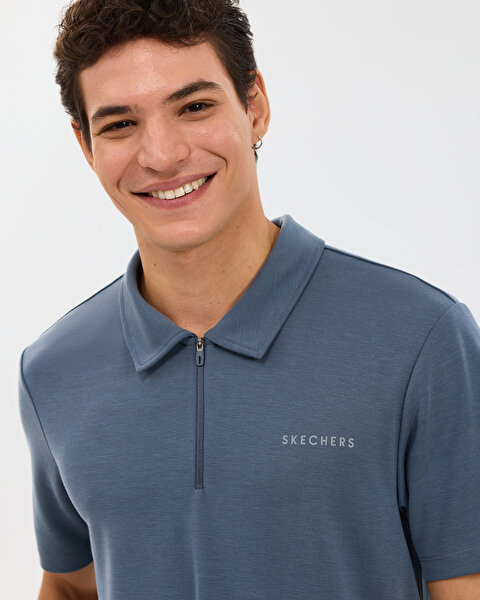 Skechers M Soft Touch Pique Polo Erkek Gri Polo Yaka Tshirt S2610086-3998-4