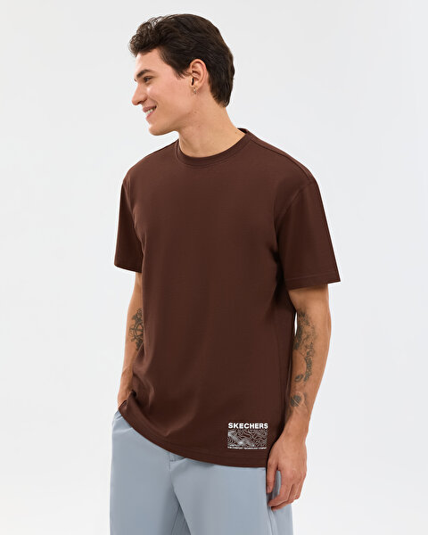 Skechers M Relaxed T-shirt Erkek Kahverengi Tshirt S2610109-2210-1