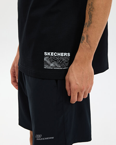 Skechers M Relaxed T-shirt Erkek Siyah Tshirt S2610109-3817-5