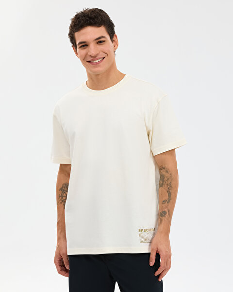 Skechers M Relaxed T-shirt Erkek Beyaz Tshirt S2610109-3855
