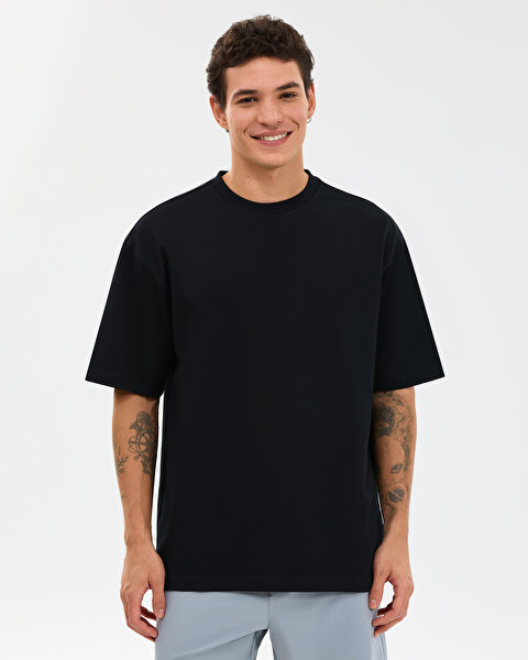 M Oversize T-shirt Erkek Siyah Tshirt S2610110-3817
