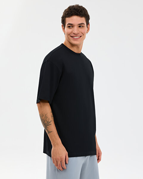 Skechers M Oversize T-shirt Erkek Siyah Tshirt S2610110-3817-1