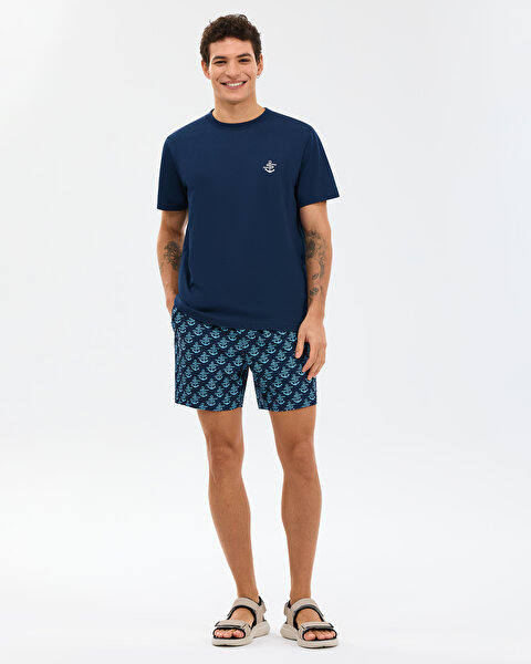 Skechers M Regular T-shirt Erkek Lacivert Tshirt S2610117-0505-3