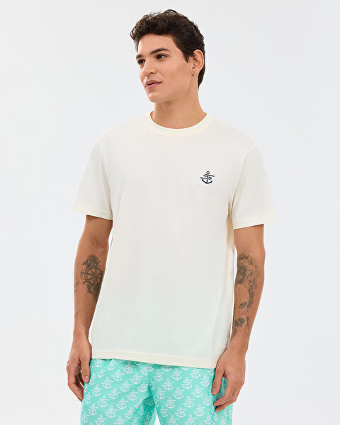 M Regular T-shirt Erkek Beyaz Tshirt S2610117-3855