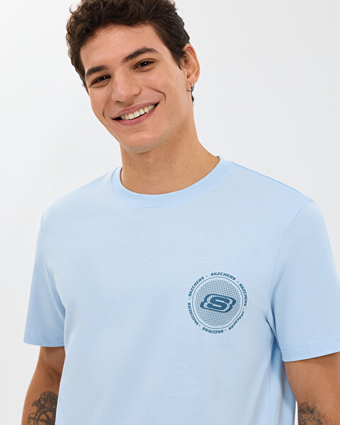 Skechers M Regular T-shirt Erkek Mavi Tshirt S2610119-0721-4