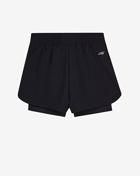 Skechers W Performance Coll. 4 Inch 2 In 1 Short Short Kadın Siyah Şort S2610155-3817-1